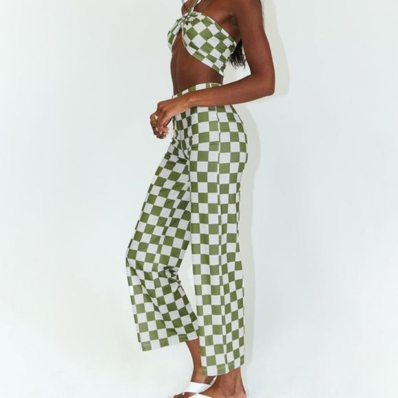 Princess Polly Pants - #16 Princess Polly New Latiana Green Pant set Checkerboard